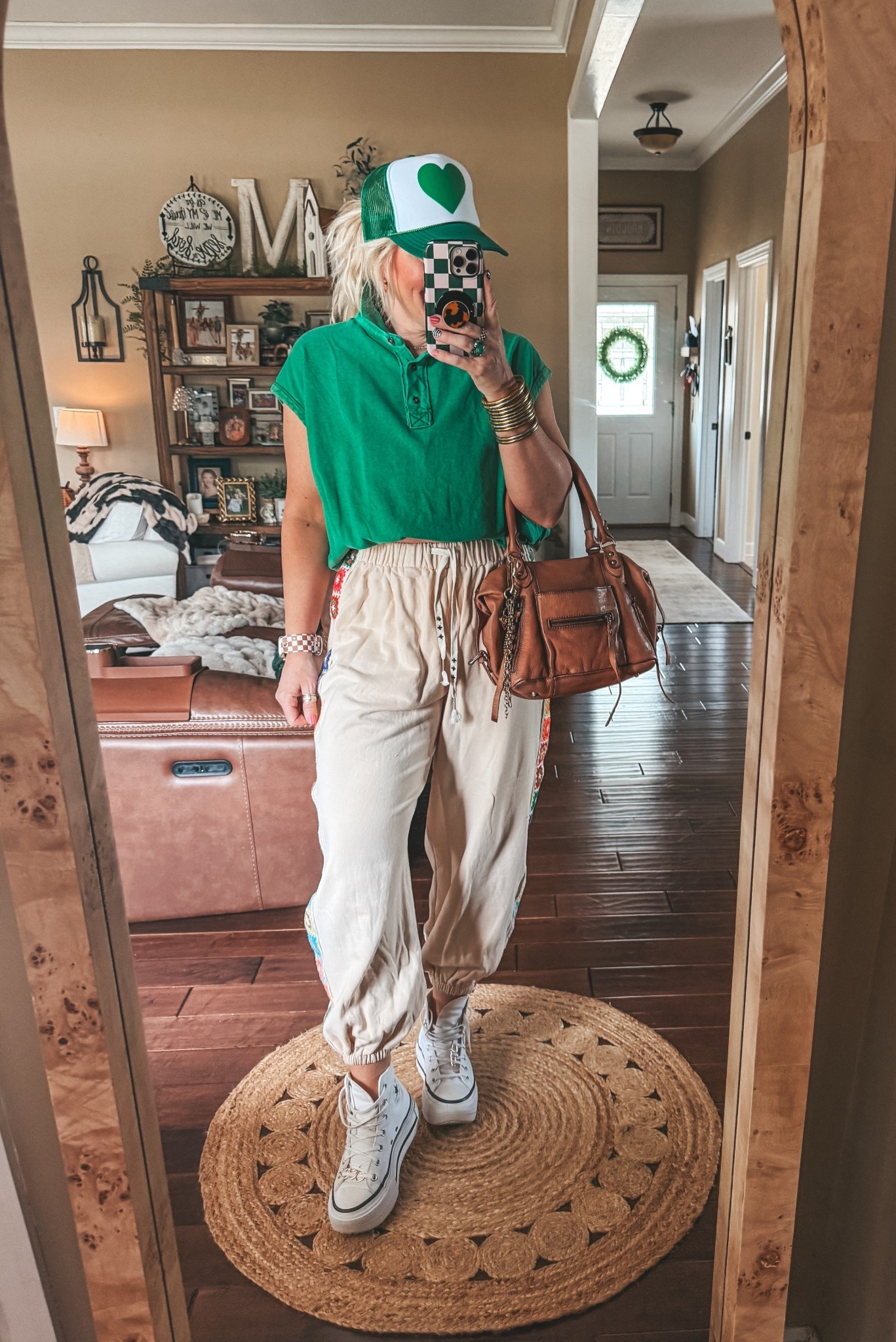 My FIT today 💚🍀
•Polo Small 
•Pants linked similar (these are a boutique) 
•Converse I size down 

#LTKootd #LTKOver40 #LTKgrwm
