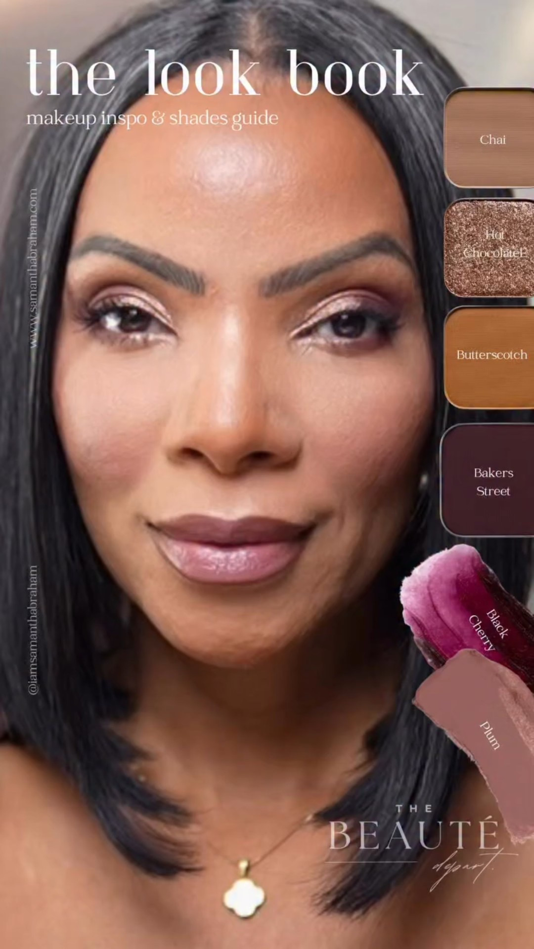 Luxury is in the details: the undertone match, the soft melt, the way your face still looks like yours. Comment SHOP to get this look!

Products used:

•custom makeup palette

Lip & cheek: Black Cherry, Plum

Bronzer: high tide 

Eyes: hot chocolate, bakers street, Chai, butterscotch

Brush: Detail brush

Brows: @urbandecaycosmetics brow blade in blackout

Setting spray: @danessa_myricks yummy skin burring matte setting spray 

Powder: GR (see highlight bubbles)

#browngirlmakeup #elegantmakeup #luxurymakeup