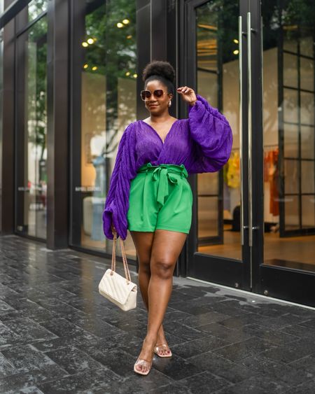 Can we take a moment for the statement sleeves and this color combo?! I’m loving it for spring!! 💚💜 The top is one size fits all (allegedly) and the shorts are tts (wearing a L)! #founditonamazon

Wrap top, Paperbag shorts, high waisted shorts, spring outfit, amazon fashion, statement sleeves

#LTKstyletip #LTKSeasonal #LTKfindsunder50