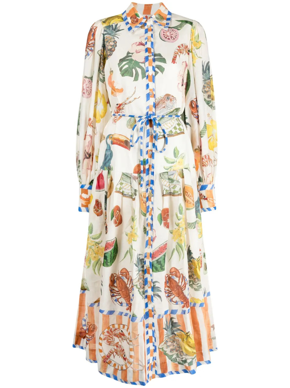 ALEMAIS Theo graphic-print Shirt Dress - Farfetch | Farfetch Global