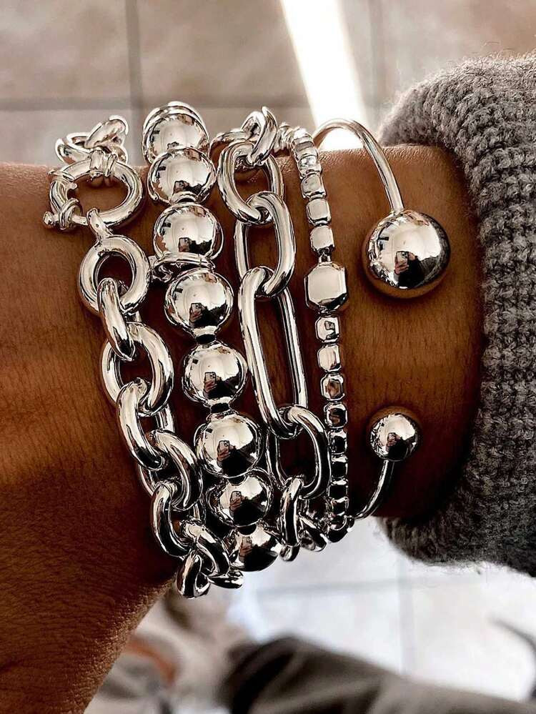 Silver Multi Layered Bracelet | SHEIN