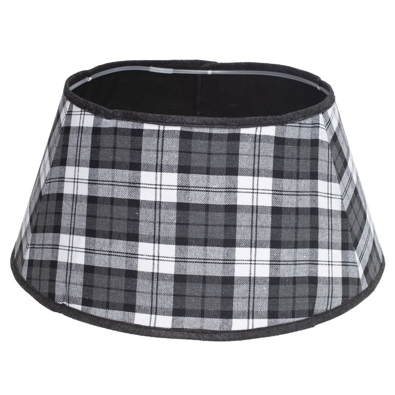Holiday Time Black & White Plaid Fabric Christmas Tree Stand Band, 22" | Walmart (US)