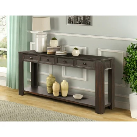 TKOOFN Black Console Table 30 inches Tall 4 Drawers | Walmart (US)