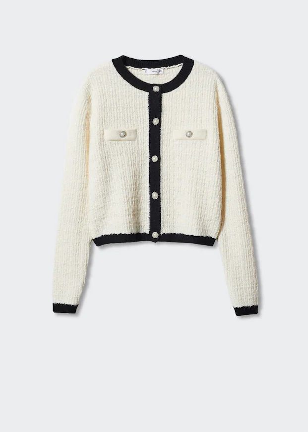 Pocket tweed cardigan | MANGO (US)