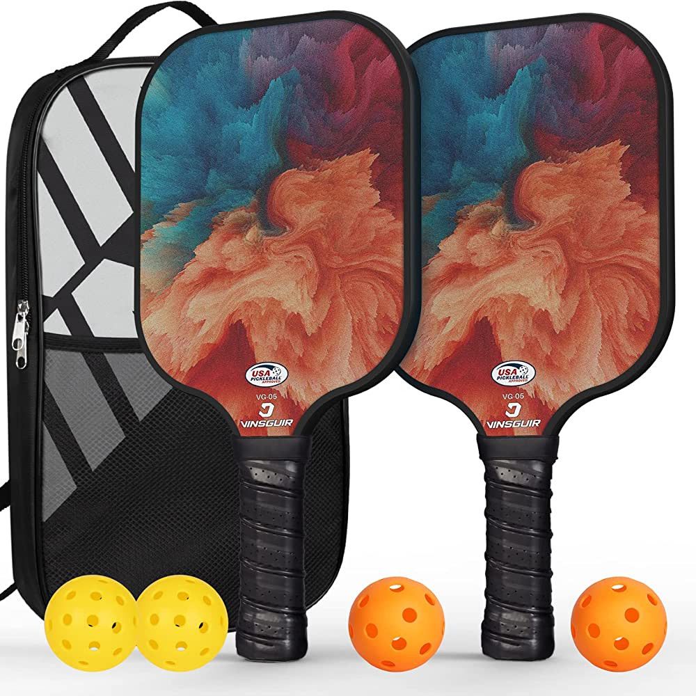 VINSGUIR Pickleball Paddles Set - USAPA Approved Fiberglass Pickleball Set, Lightweight Pickle Ba... | Amazon (US)