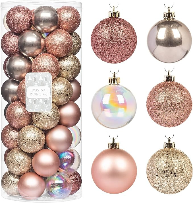 Every Day is Christmas 50ct 57mm/ 2.24” Christmas Ornaments, Shatterproof Christmas Tree Orname... | Amazon (US)