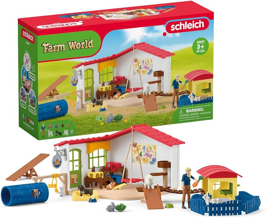 Schleich Farm World - 54 PC Baby Animal Hotel Playset with Cute Pets, Caretaker and Movable Acces... | Amazon (US)
