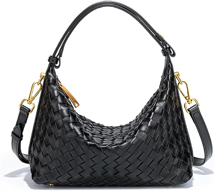 Woven Suede Shoulder Bag - Stylish Hobo Satchel, Slouchy Handbag, Crescent Crossbody Purse & Tote | Amazon (US)