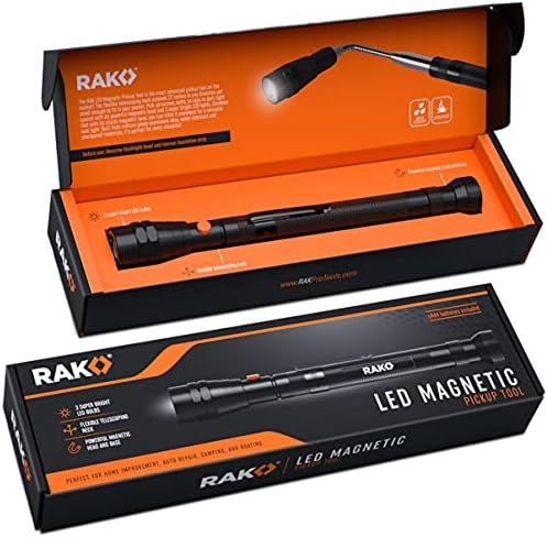 RAK Magnetic Pickup Tool - Telescoping Magnet Stick with 3 LED Lights and Extendable Neck up to 22 I | Amazon (US)