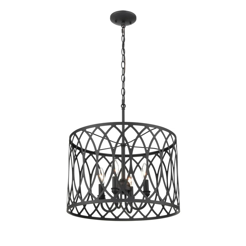 4 Light 18 In. Matte Black Pendant | Wayfair North America