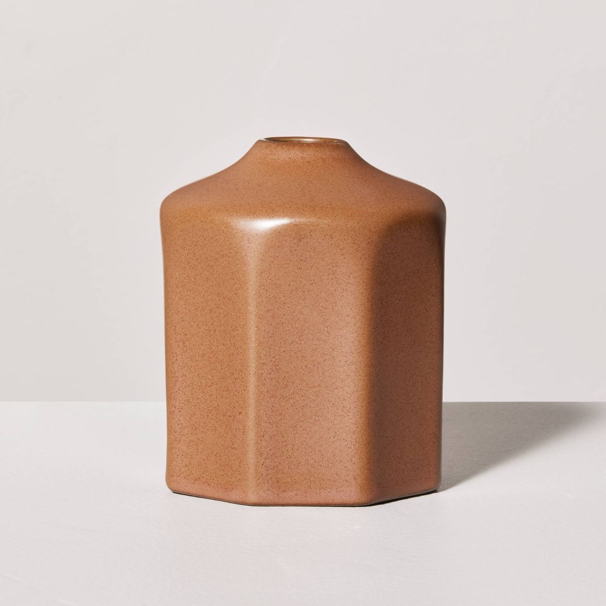 Faceted Ceramic Bud Vase Brown - Hearth & Hand™ with Magnolia | Target