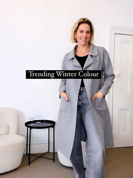 GREY 🩶 obsessed!! This coat I’ve had for years and LOVE the 100% wool quality and so warm, styled with light grey jeans - add black boots, top and sunnies! 

#LTKwinter #LTKstyletip