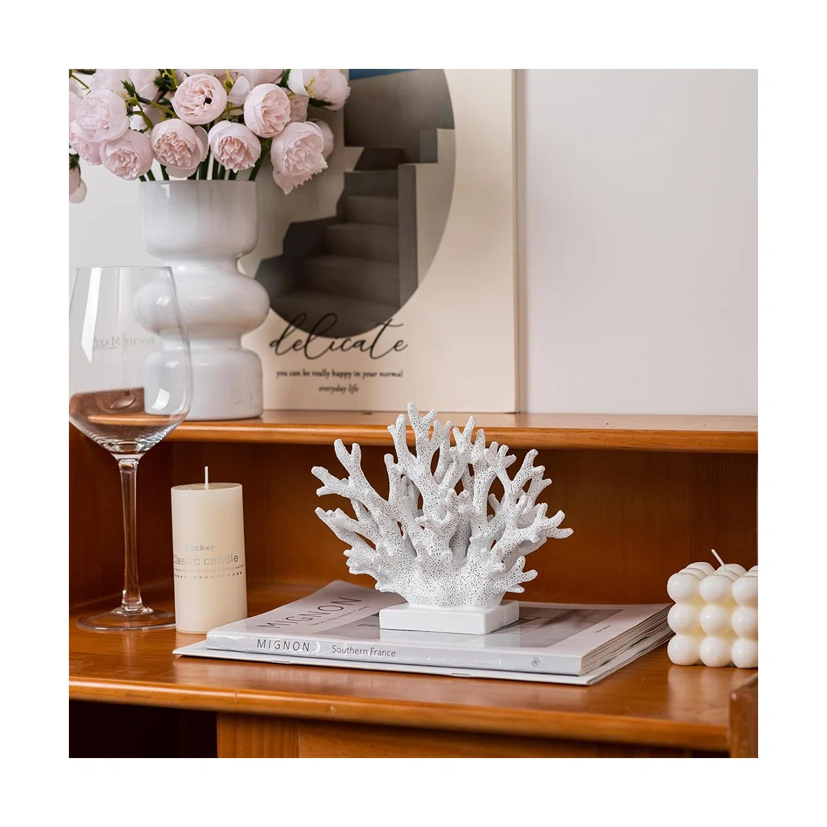 Resin Coral Statue, Nautical Coastal Decoration For Home, Bedroom, Bathroom, Or Living Room | Wayfair North America