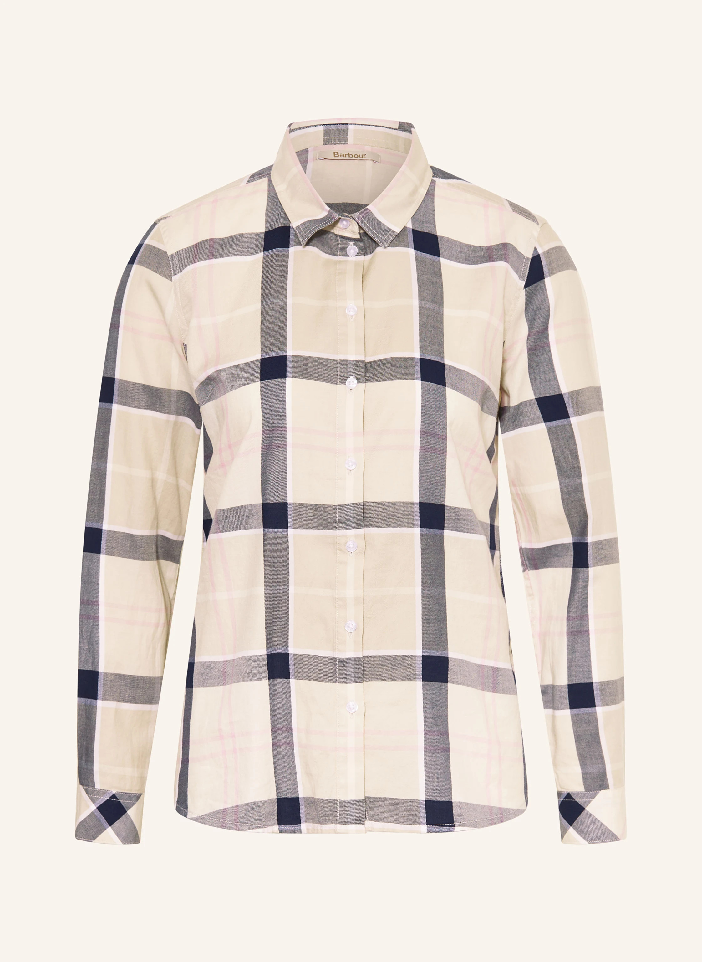 Barbour Hemdbluse BREDON in beige / pink / dunkelblau | Breuninger (DACH)