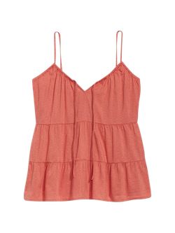 Textured Clip-Dot Tiered Tie-Neck Cami Top for Women | Old Navy (US)