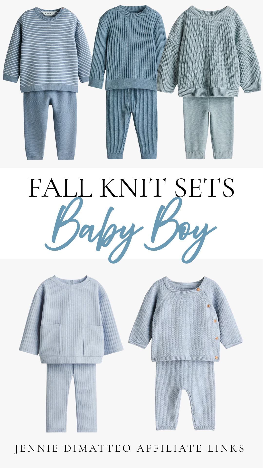 Baby boy fall knit sets 🍂 love an easy matching set that looks put together but is still comfy for everyday! These blues are so sweet for fall 🤍

#LTKKids #LTKFamily #BabyBoyStyle #BabyBoyFashion #BabyBoyOutfits #FallKidsFashion #FallKnitwear #MatchingSets #KidsStyle #FallFavorites 

 #LTKootd #LTKBaby #LTKKids