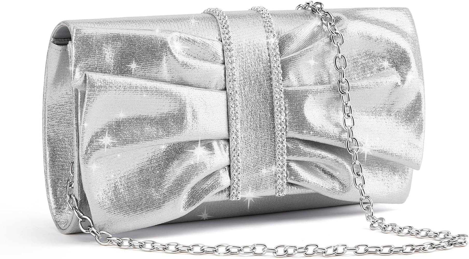Missnine Clutch Purses for Women Bow Flap Evening Bag Wedding Formal Purse Sparkling Party Prom C... | Amazon (US)