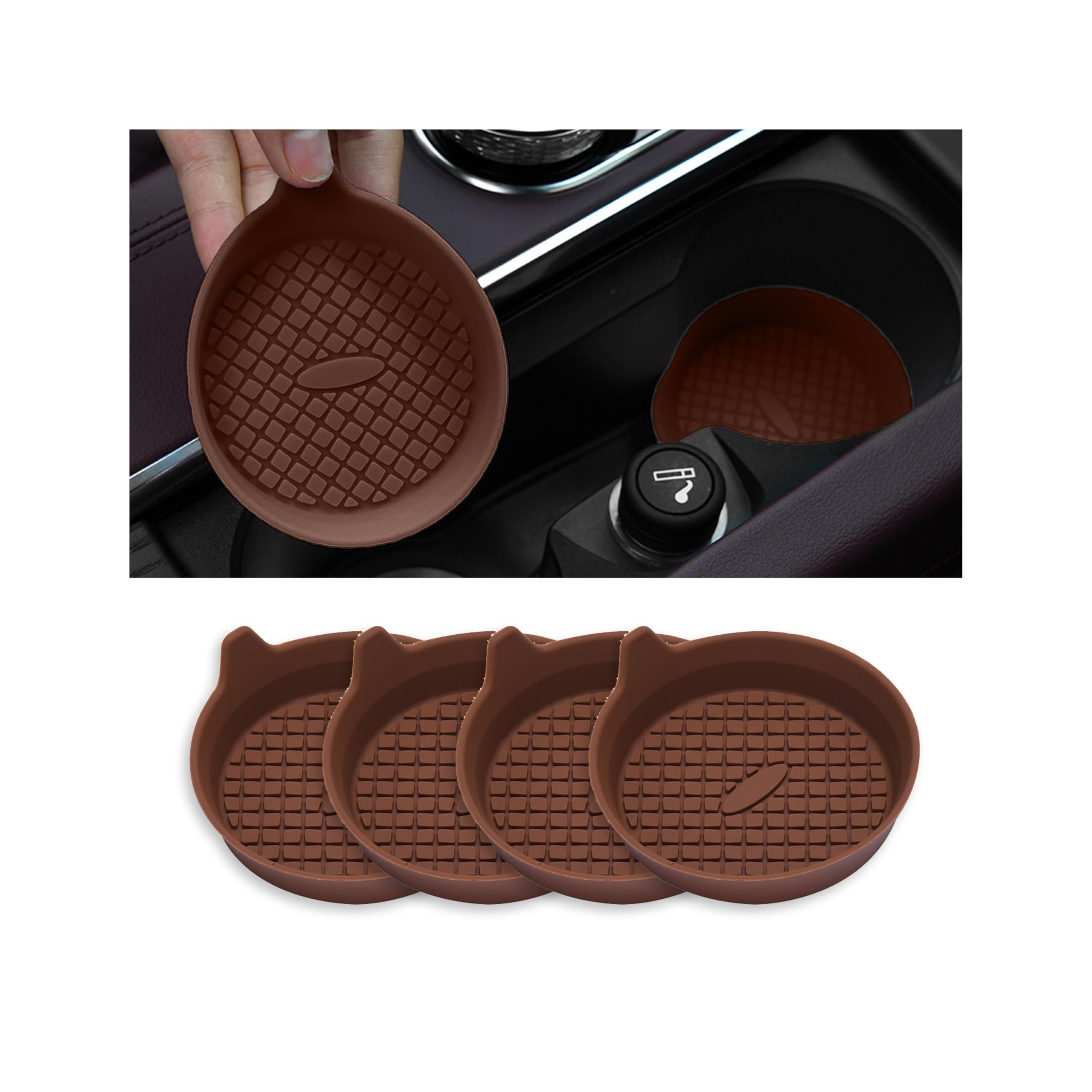 4 Pack Car Cup Coasters, Silicone Insert Recessed Car Cup Holder Coasters, Waterproof Non-Slip Si... | Amazon (US)