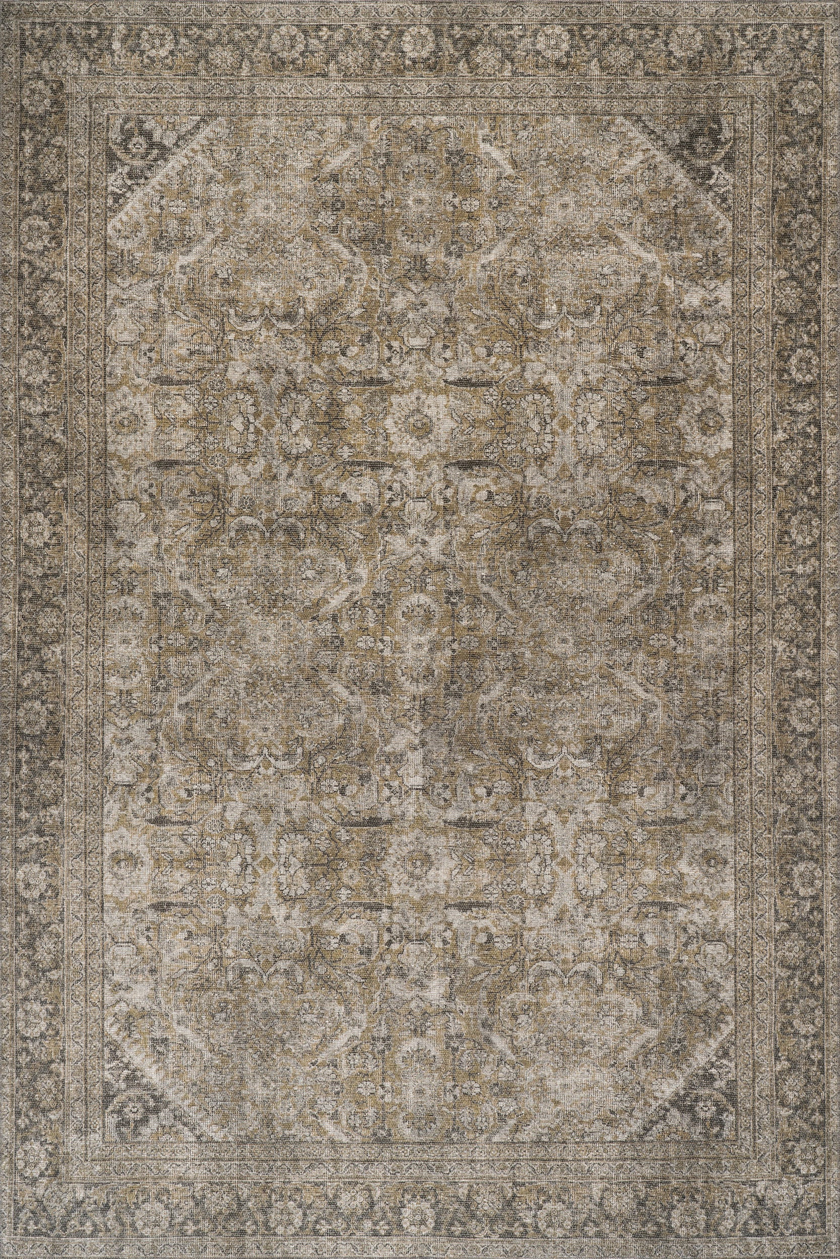 Green Frenchtown Antiqued Jute-Blend 6' 7" x 9' rug | Rugs USA