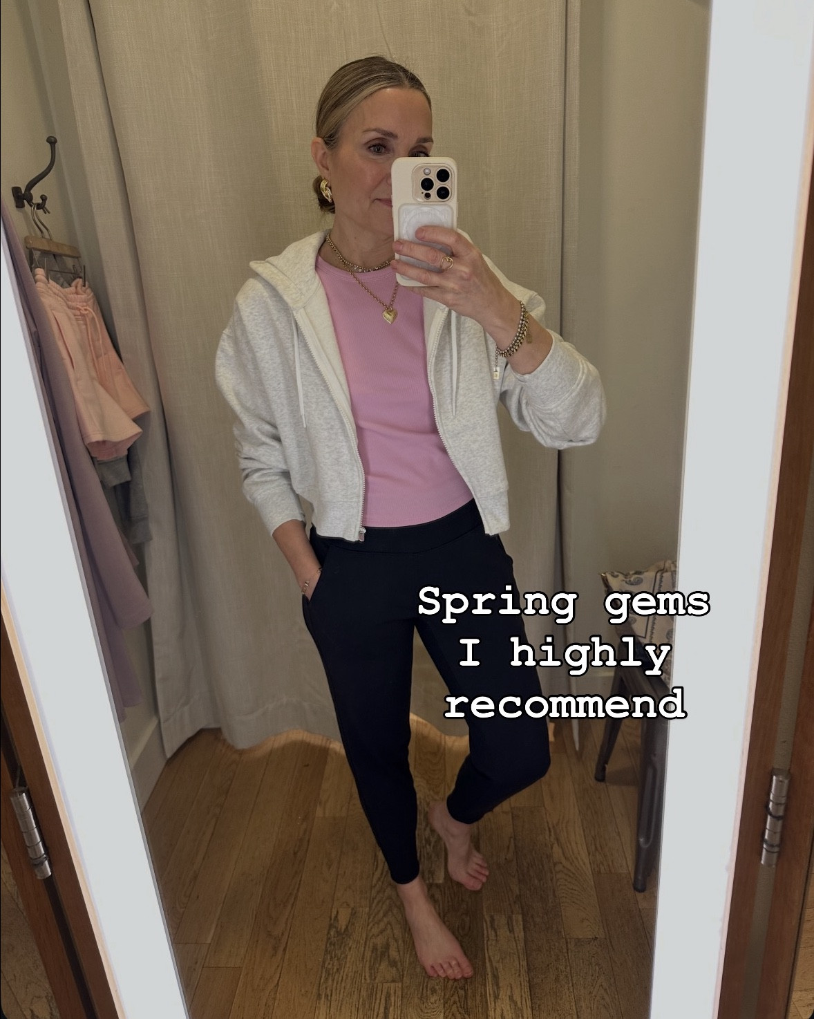 Now on sale: spring styles at @gapstyle and @athleta  !🌸

I found so many gems during my recent tryon and walked away with an adorable yellow sweater, cute drawstring jeans, a jean jacket update, and a swish lilac lounge set…I guess you could say I had a very good day!🙌🏼🛍️😁

I’m 5’6” and wear small in tops and pants. 

#fashionover40 #over50style #springstyle #midlifestyle #everydaystyle

#LTKActive