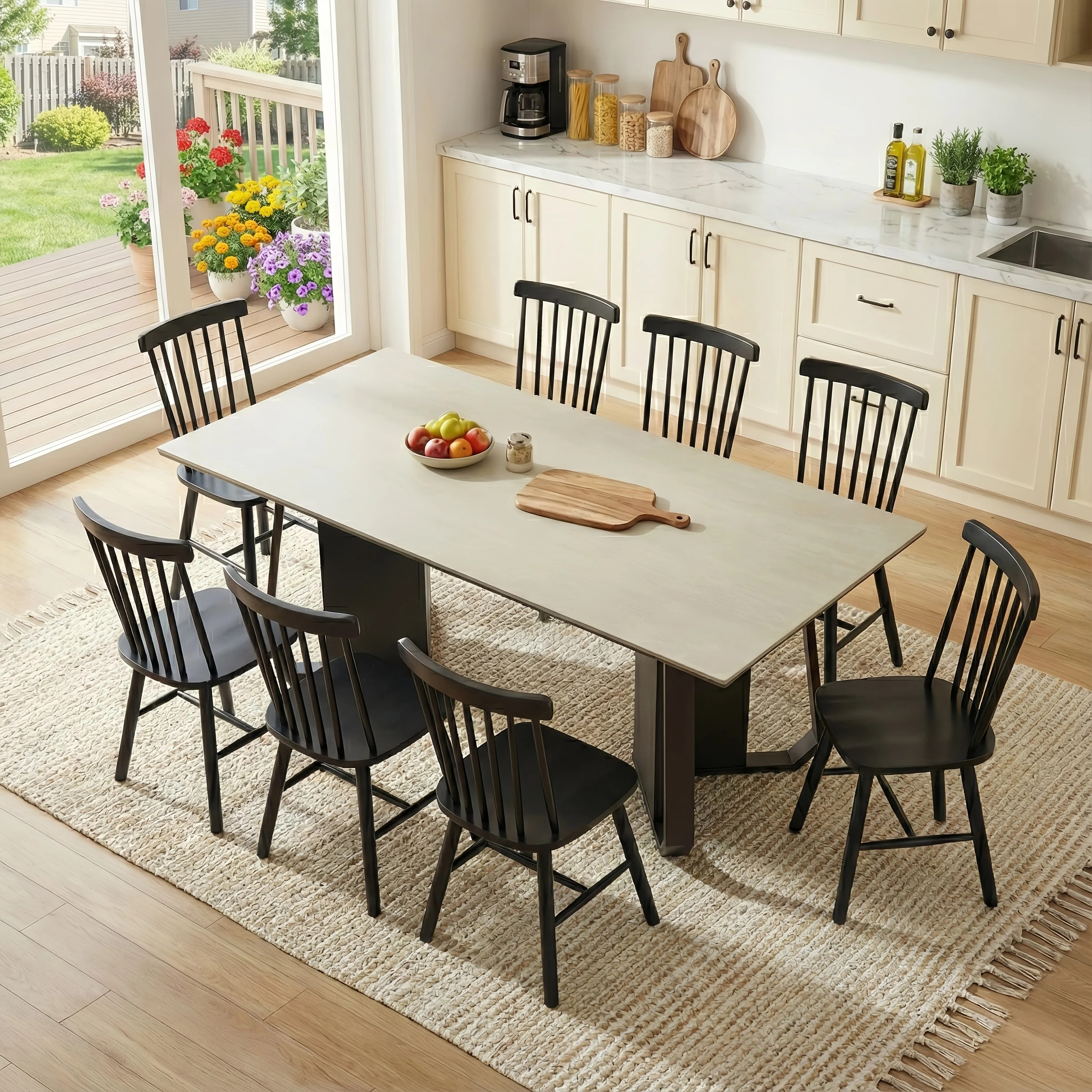 TrumanPick 35“Black Dining Chairs Set of 8, Kitchen Dining Chairs, Wooden Spindle Back Dining R... | Walmart (US)