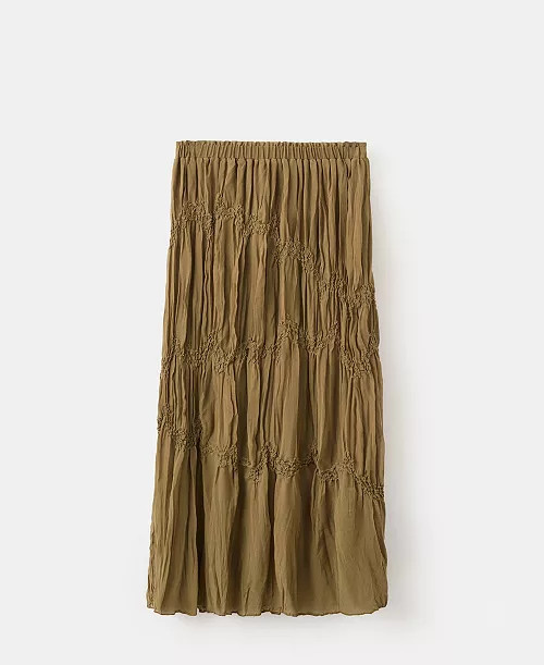 Mango Women's Bead Details Shirred Skirt - Macy's | Macy's