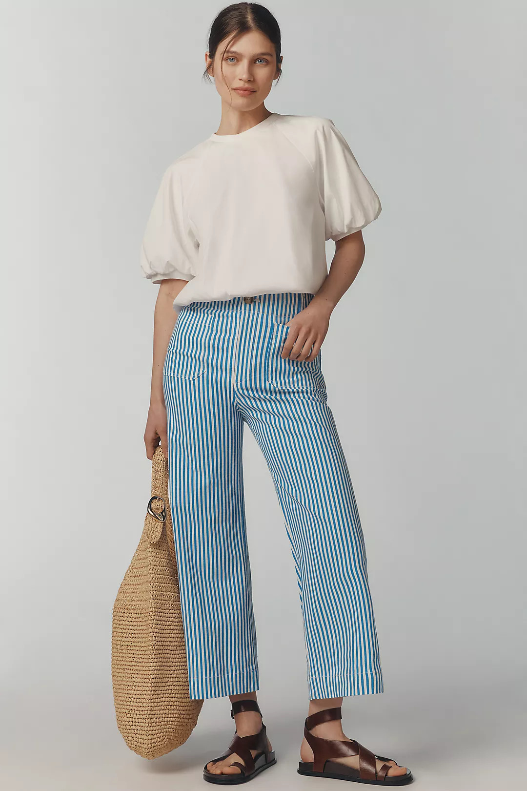 The Colette Cropped Wide-Leg Pants by Maeve: Printed Linen Edition | Anthropologie (US)