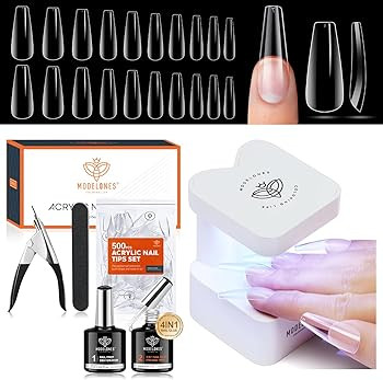 Modelones Gel x Nail Kit , Nail Tips and Glue Gel Kit with 4-in-One Nail Glue Gel, Ultra-Portable... | Amazon (US)