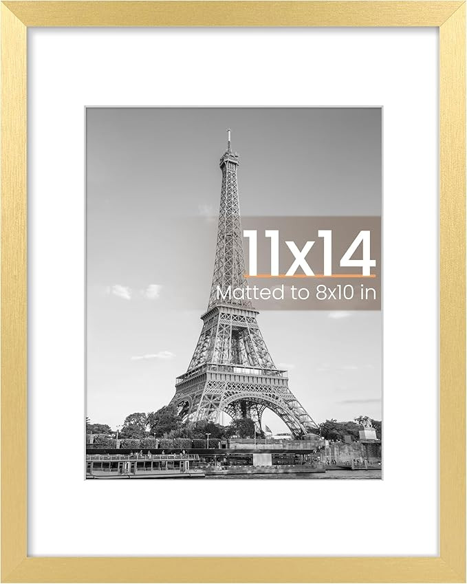 upsimples 11x14 Picture Frame, Display Pictures 8x10 with Mat or 11x14 Without Mat, Wall Hanging ... | Amazon (US)