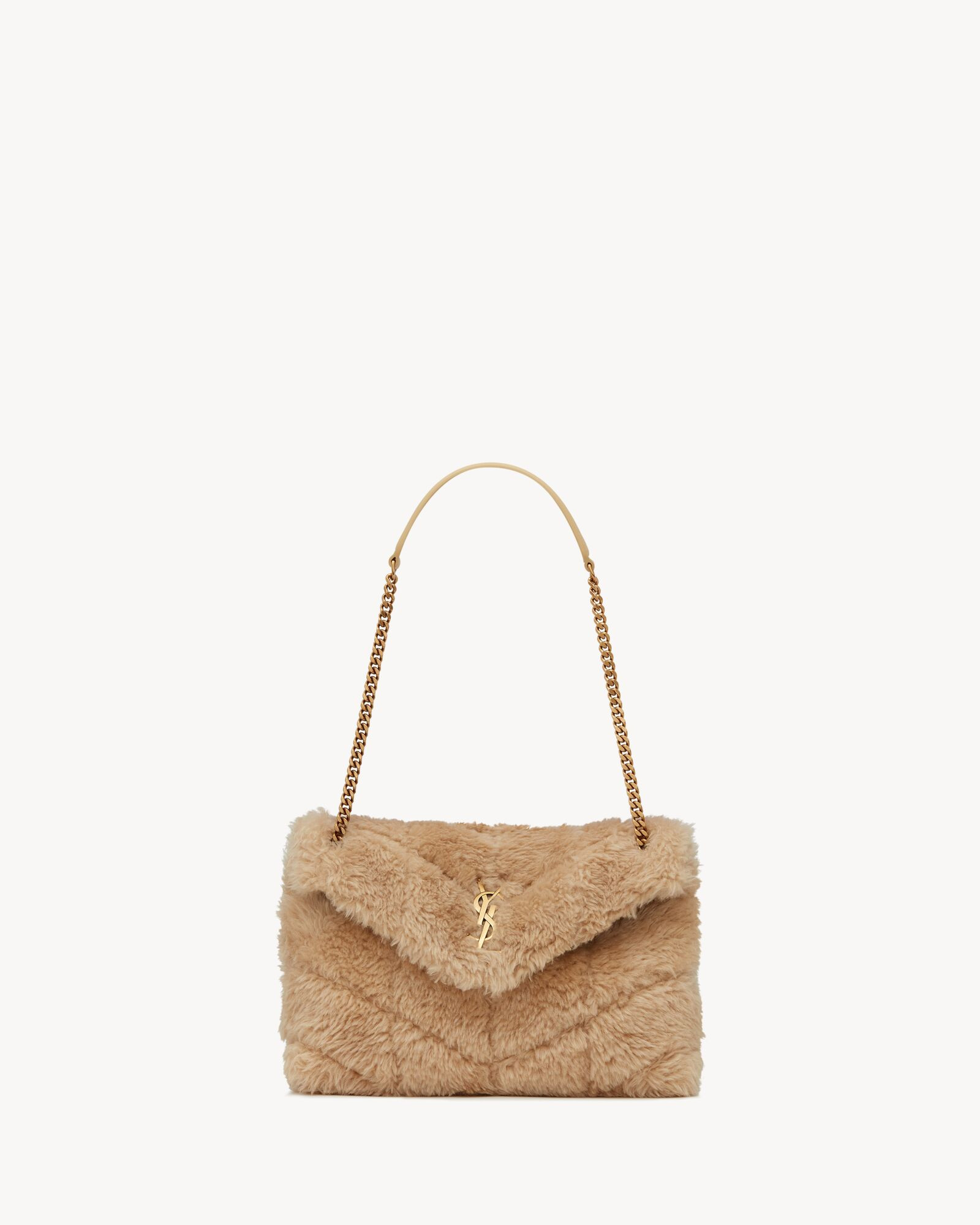 puffer small chain bag in merino shearling and lambskin | Saint Laurent Inc. (Global)