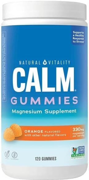 Natural Vitality Calm Magnesium Supplement, Anti-Stress Gummies, Vegan, Gluten-Free, Orange Flavo... | Amazon (US)
