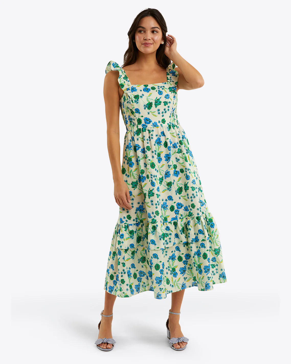 Carrie Midi Dress in Linen | Draper James (US)