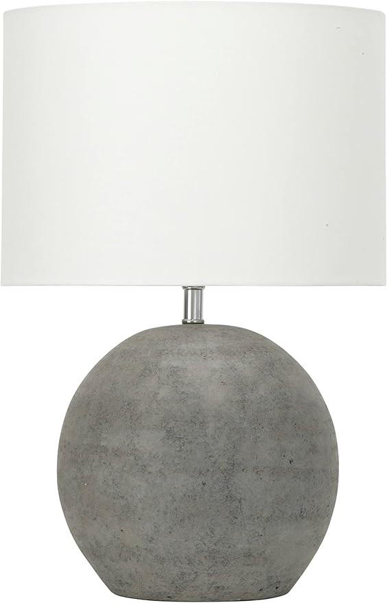 Creative Co-Op Round Terracotta Canvas Shade, Distressed Grey Table Lamp | Amazon (US)