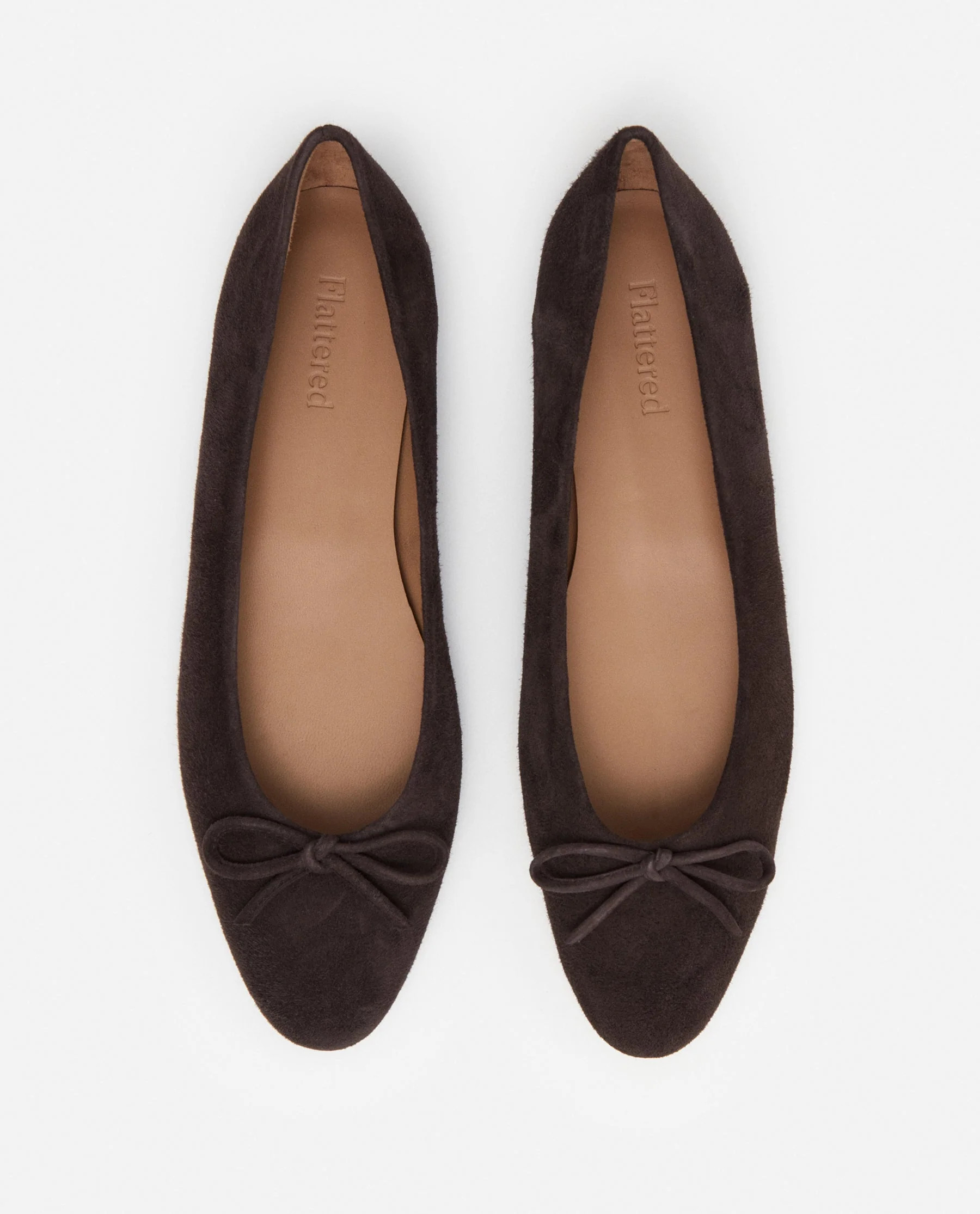 Bodil Suede Chocolate Ballet Flats | Flattered