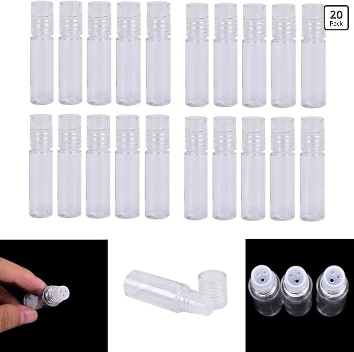 20Pcs Mini Clear 3ml Loose Powder Container Plastic Bottle Empty Cosmetic Sifter Loose Powder Jar... | Amazon (US)