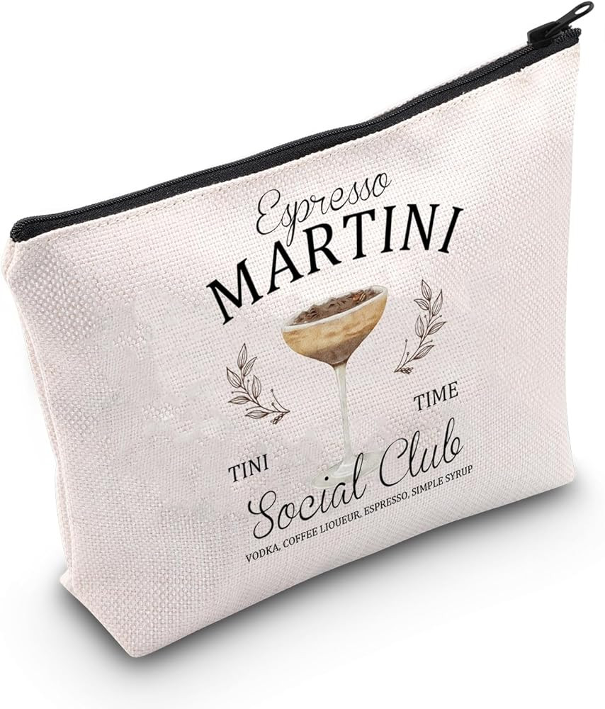 WCGXKO Espresso Martini Social Club Bachelor Bachelorette Birthday Party Favor Zipper Pouch Makeu... | Amazon (US)