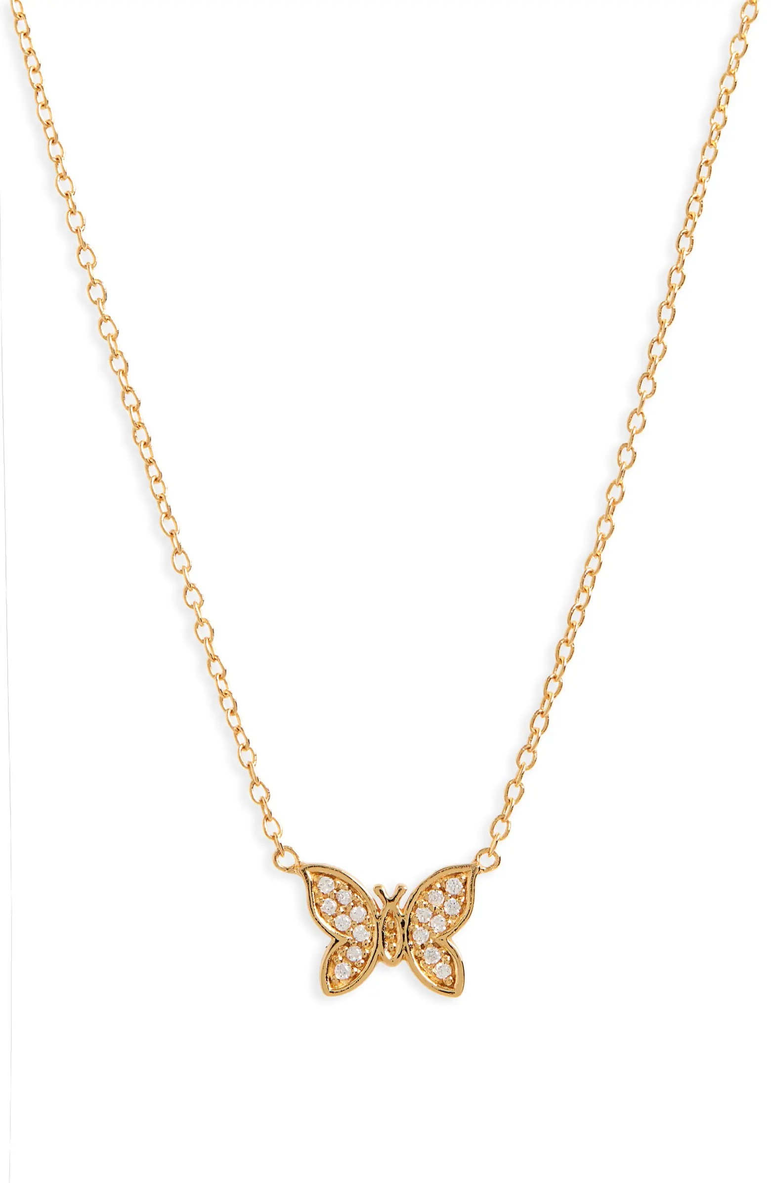 Argento Vivo Pavé Butterfly Pendant Necklace | Nordstrom