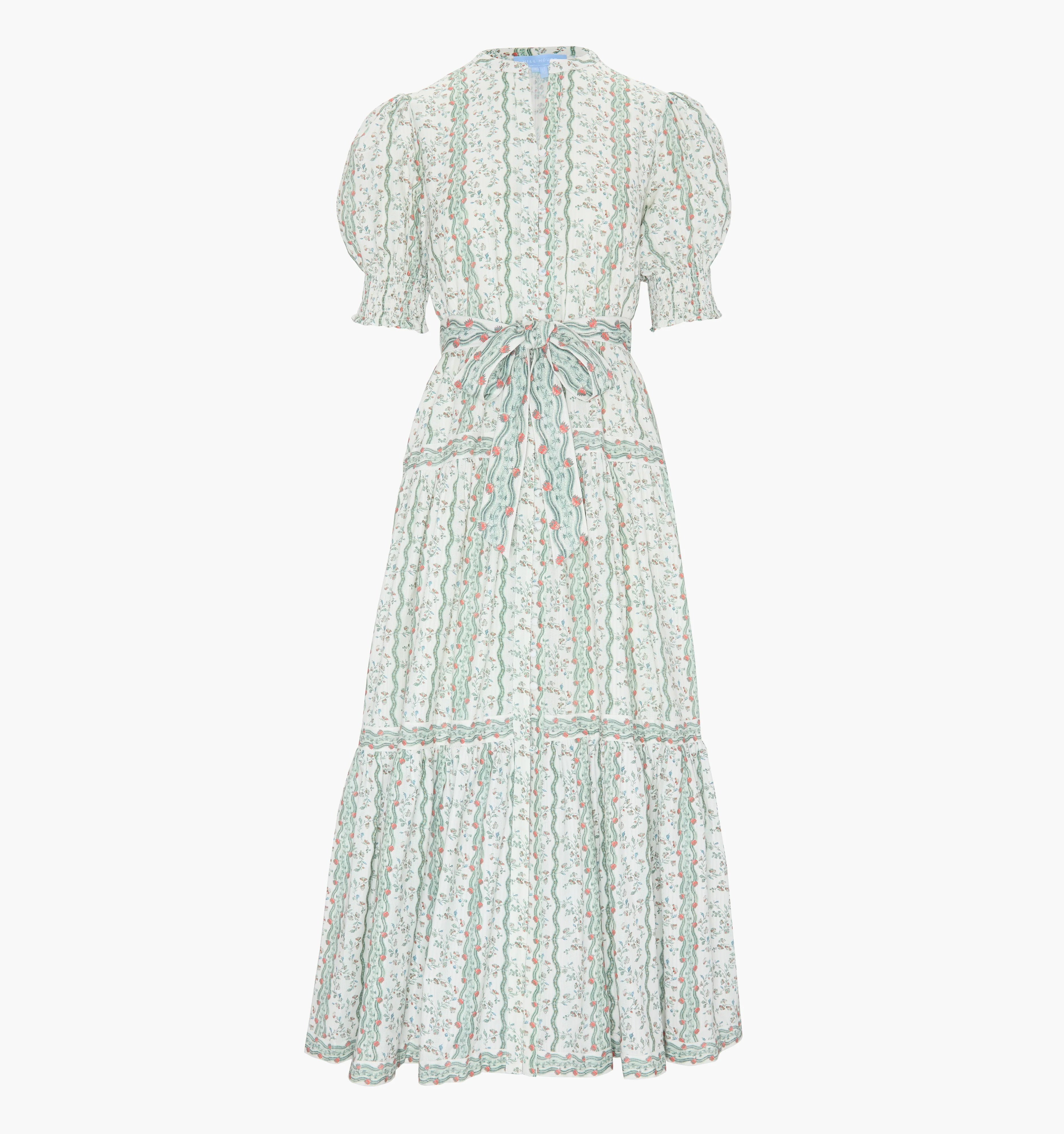 The Yara Short Sleeve Dress | Green Provence Floral / L | 100% Cotton | Hill House Home | Hill House Home US