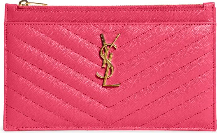 Monogramme Quilted Leather Zip Pouch | Nordstrom