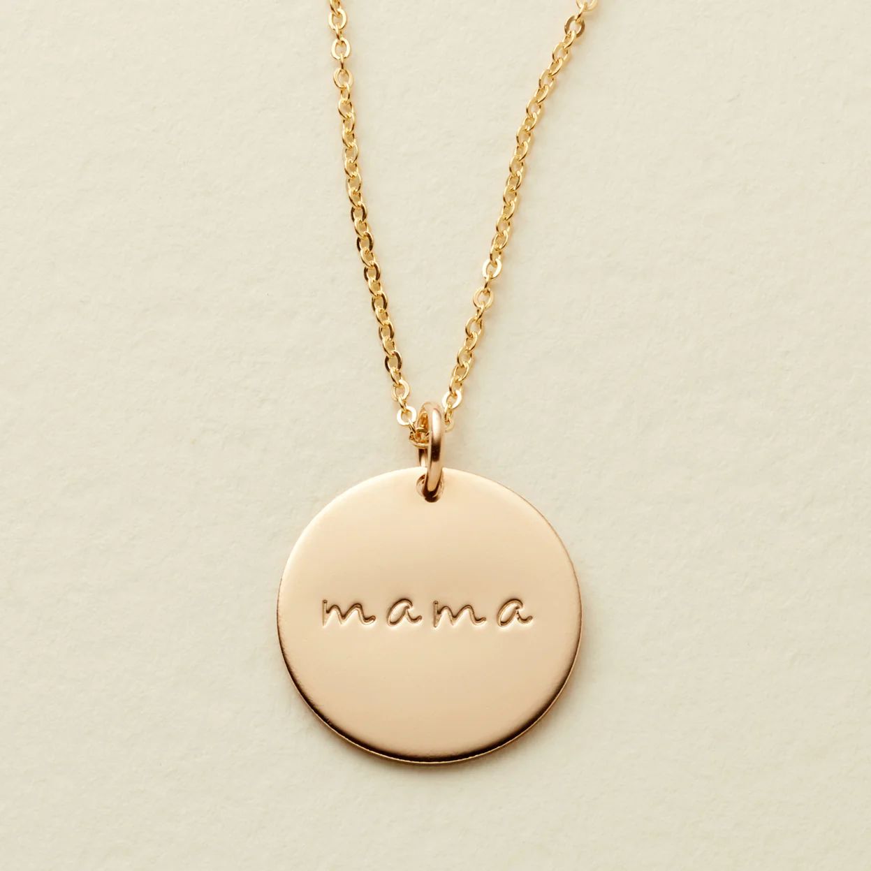 Made By Mary Mama Disc Necklace—5/8" | Hand Stamped, Handmade w/ Love | Made by Mary (US)