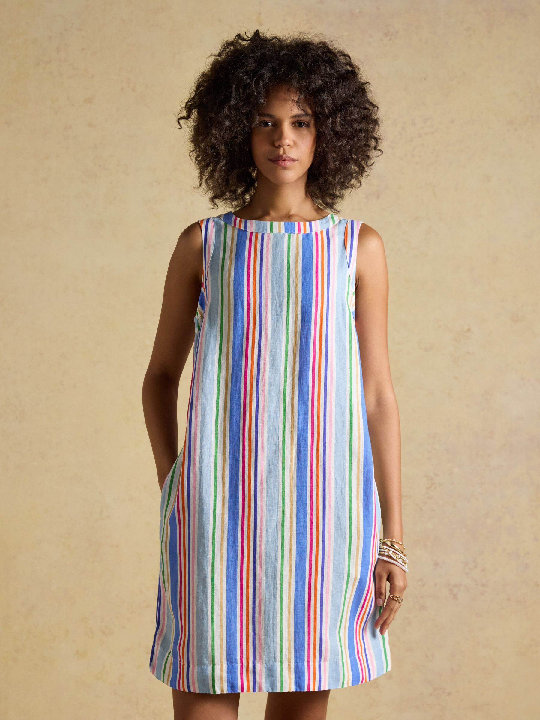 Delphine Multi Striped Shift Dress | Joules | Joules
