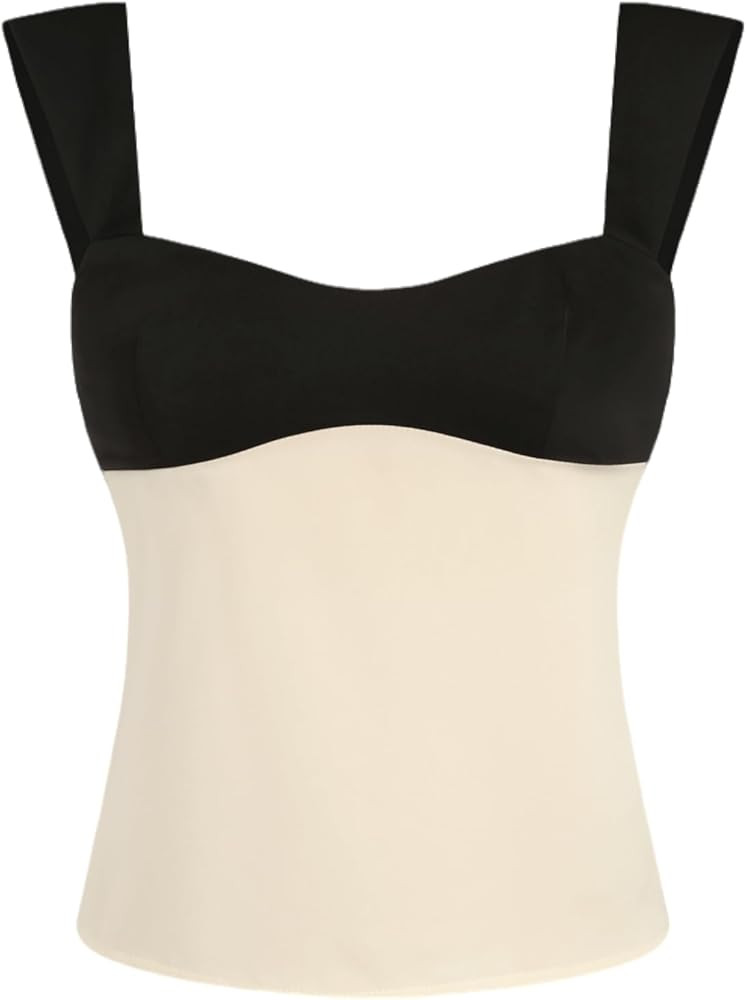 CIDER Satin Two Tone Crop Cami Top | Amazon (US)