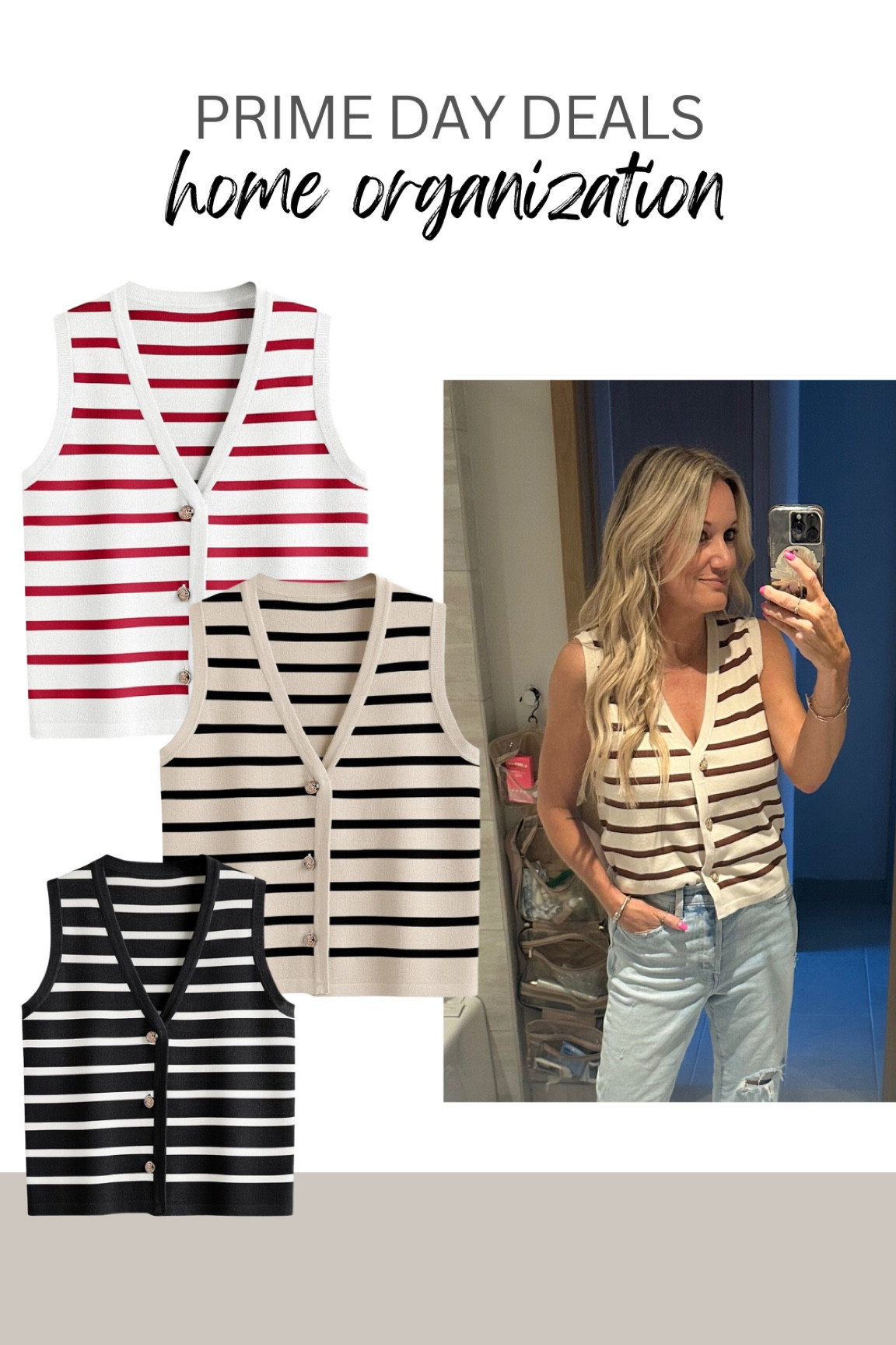 The cutest sweater vest - such a great quality. Wearing a medium. Love the different color options. 

#LTKOver40 #LTKxPrimeDay