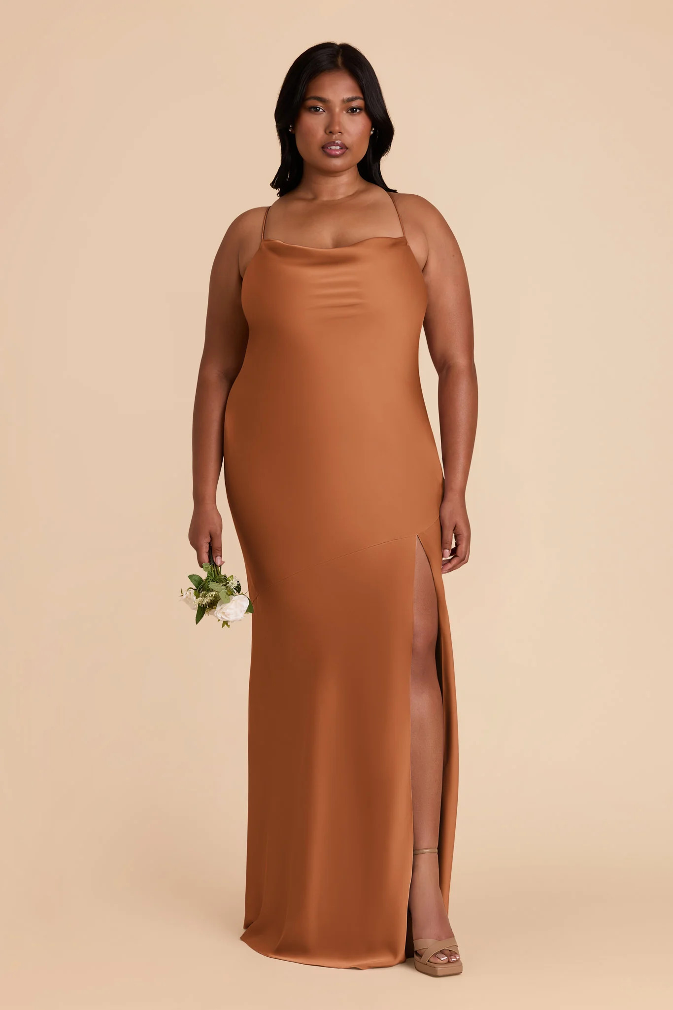 Rust Bridesmaid Dress Matte Satin Size 3X Birdy Grey Olivia | Birdy Grey