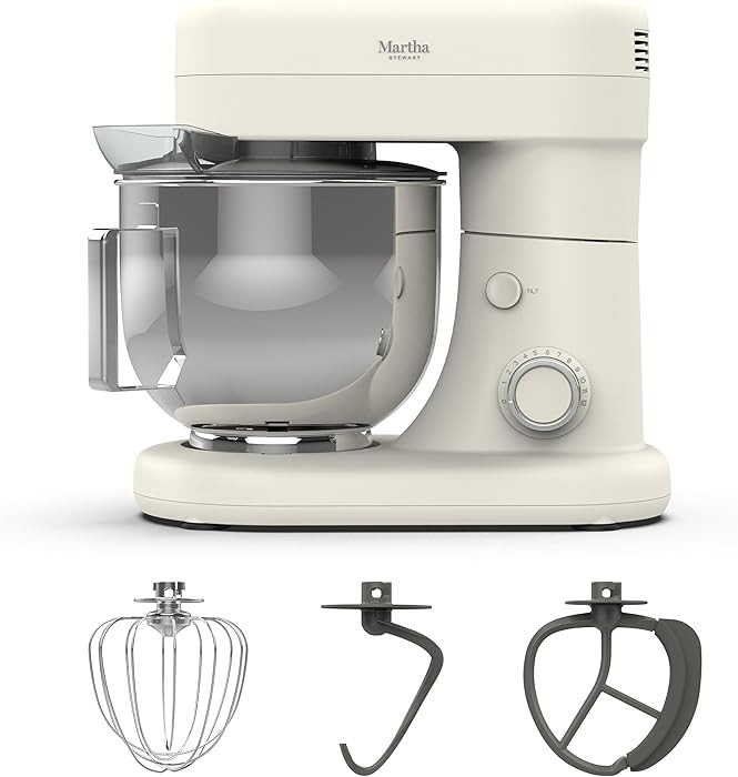 Martha Stewart  Tilt-Head Stand Mixer, 12 Speed, 5.3QT Stainless Steel Bowl, Splash Guard wit... | Amazon (US)