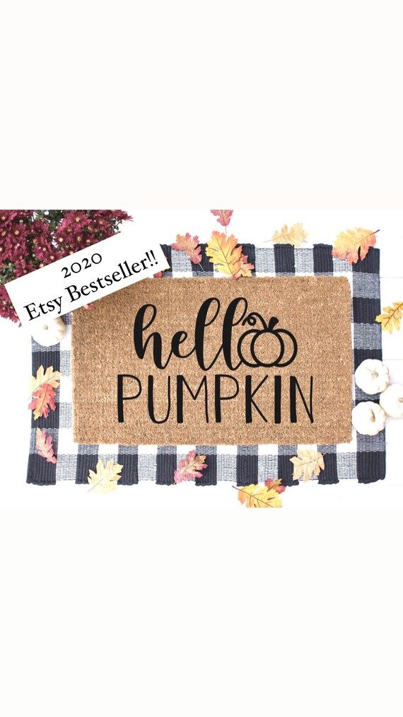 Hello Pumpkin  Doormat Welcome Mat Cute Trendy Popular | Etsy | Etsy (US)