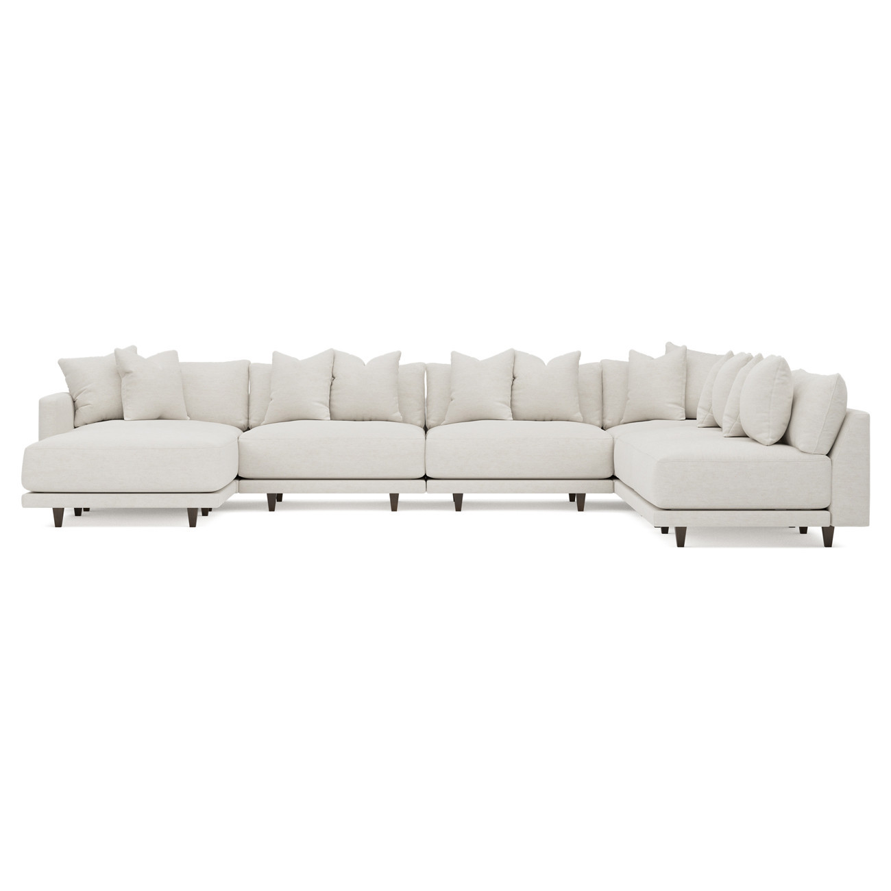 Toulouse Pearl Modular 7-Piece Corner Sectional With Ottoman - Left End - 171 | Kathy Kuo Home