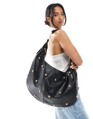 New Look studded slouch shoulder bag in black | ASOS | ASOS (Global)