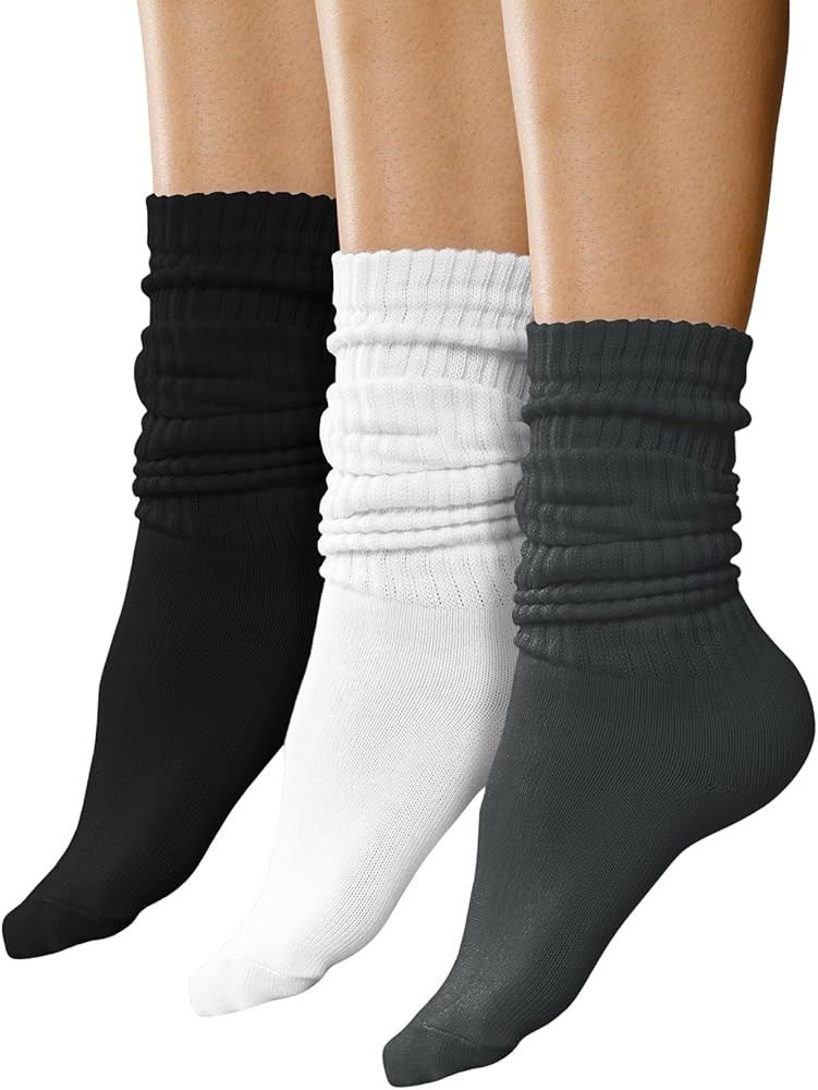 Winterlace Scrunch Slouch Socks 3 Pairs Womens Crew Knee High Extra Long Slouchy Premium Bulk Pac... | Amazon (US)