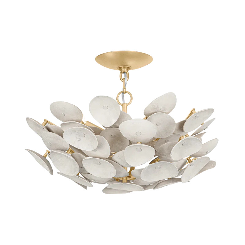 Aimi Semi Flush Mount in Vintage Gold Leaf | Wayfair North America
